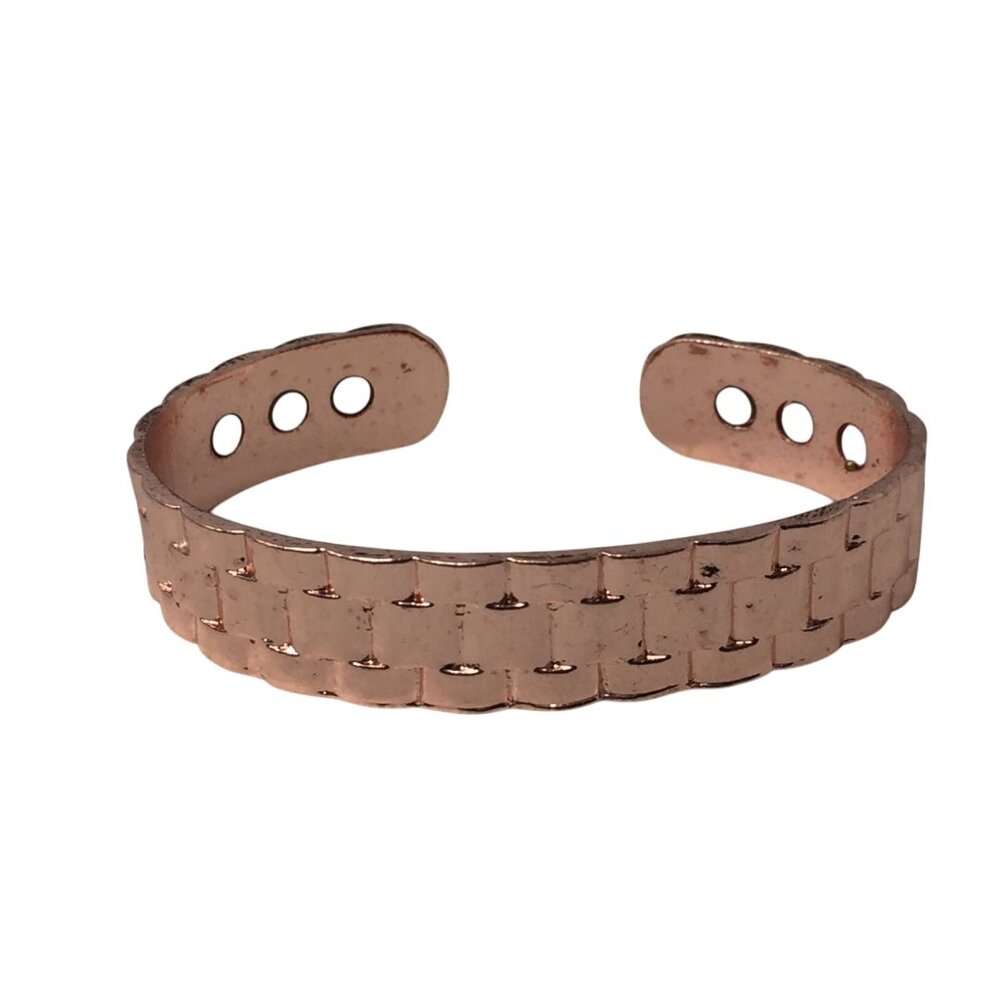 Unisex Copper Rose Gold Colored Cuff Bracelet/Healing Bangle
